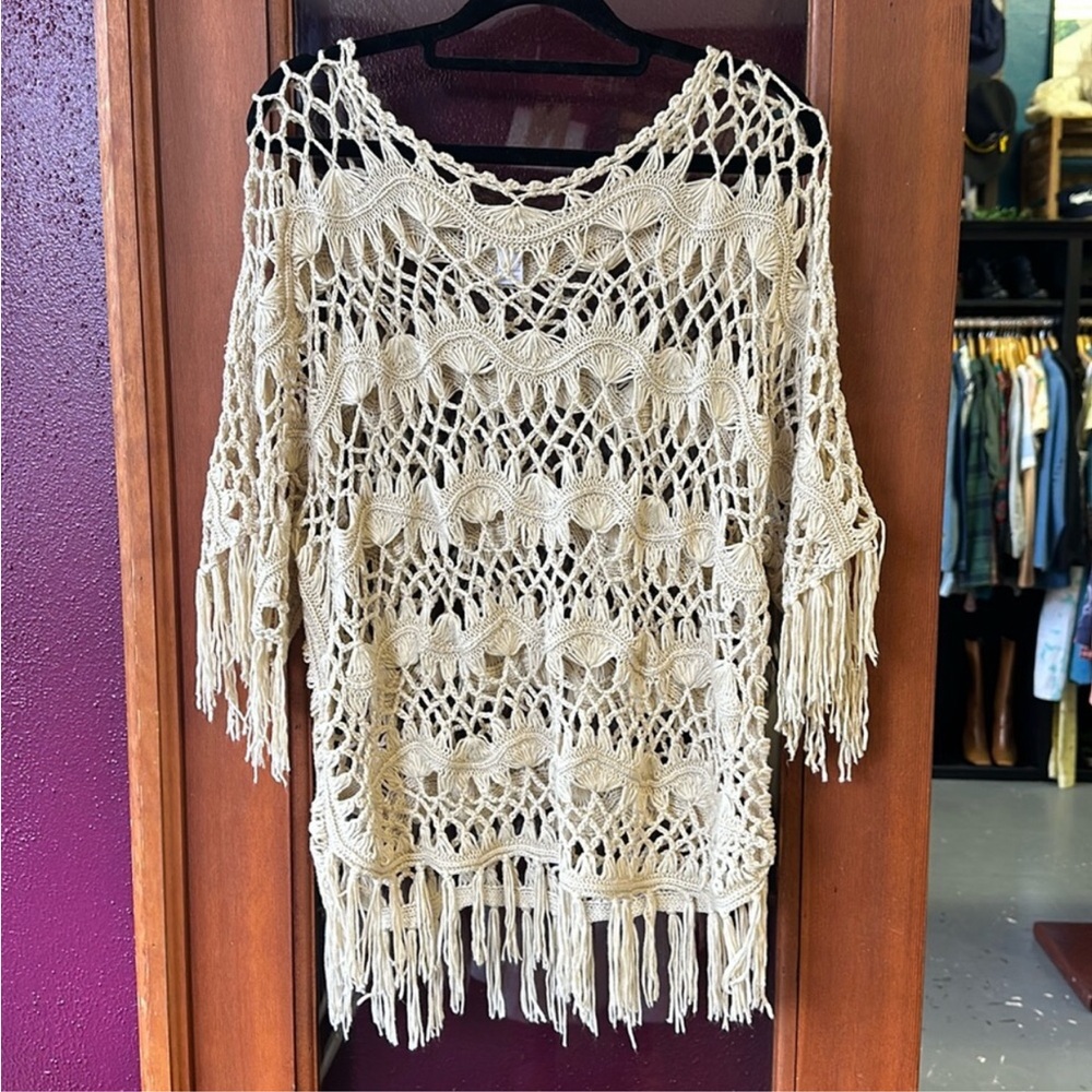 Chico’s crochet fringe top